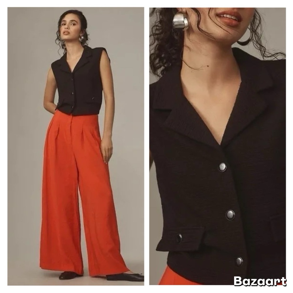 NWT Maeve Anthropologie Extended Shoulder Knit Vest NWT Sz L